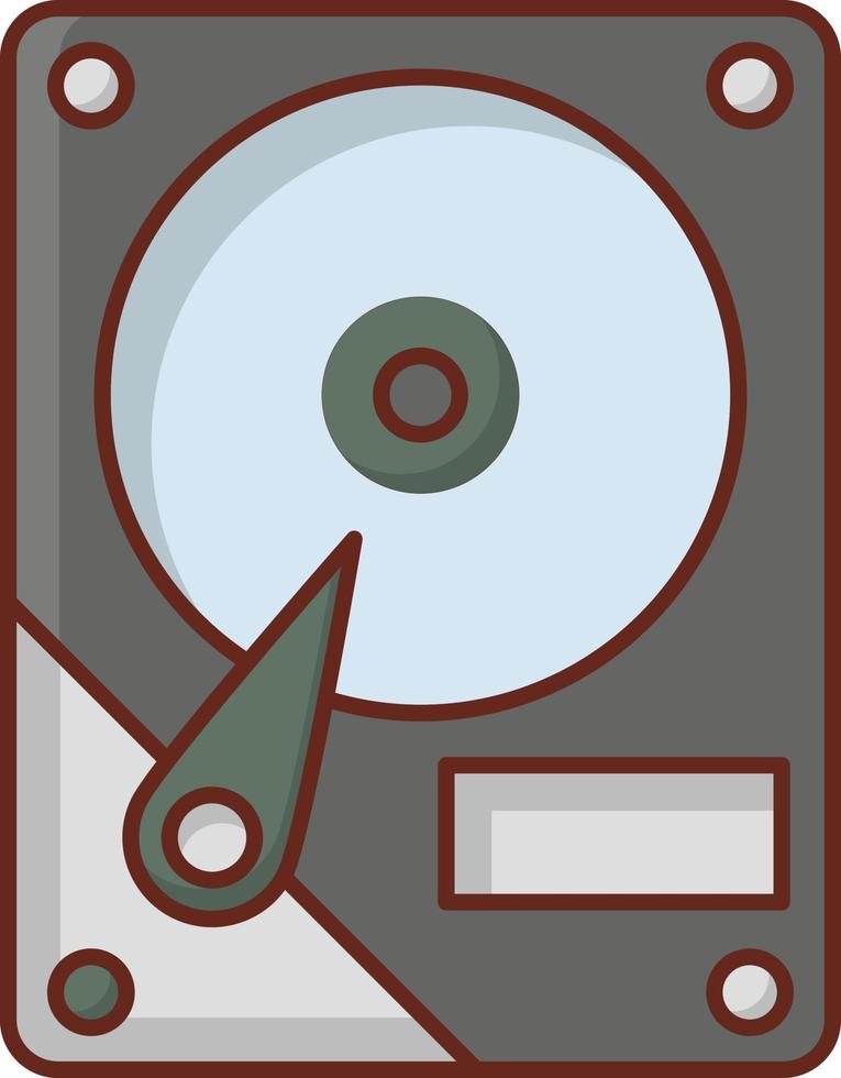 Ilustración de vector de disco duro sobre un fondo transparente. símbolos de primera calidad. icono de color plano de línea vectorial para concepto y diseño gráfico.