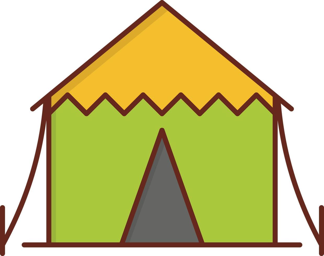 ilustración de vector de campamento en un fondo transparente. símbolos de primera calidad. icono de color plano de línea vectorial para concepto y diseño gráfico.