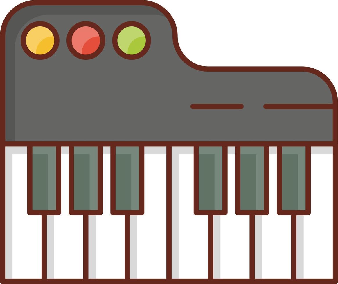 Ilustración de vector de piano sobre un fondo transparente. símbolos de primera calidad. icono de color plano de línea vectorial para concepto y diseño gráfico.