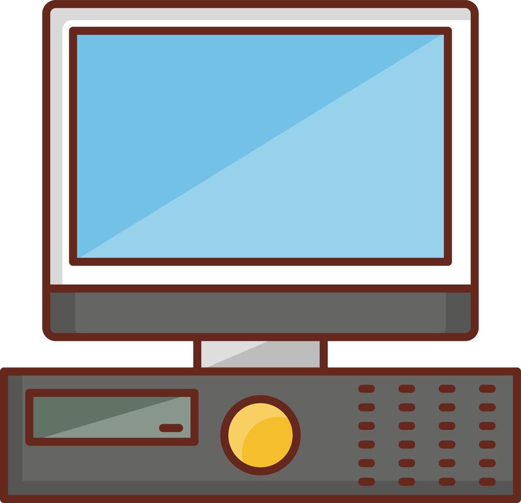 Ilustración de vector de computadora sobre un fondo transparente. símbolos de primera calidad. icono de color plano de línea vectorial para concepto y diseño gráfico.