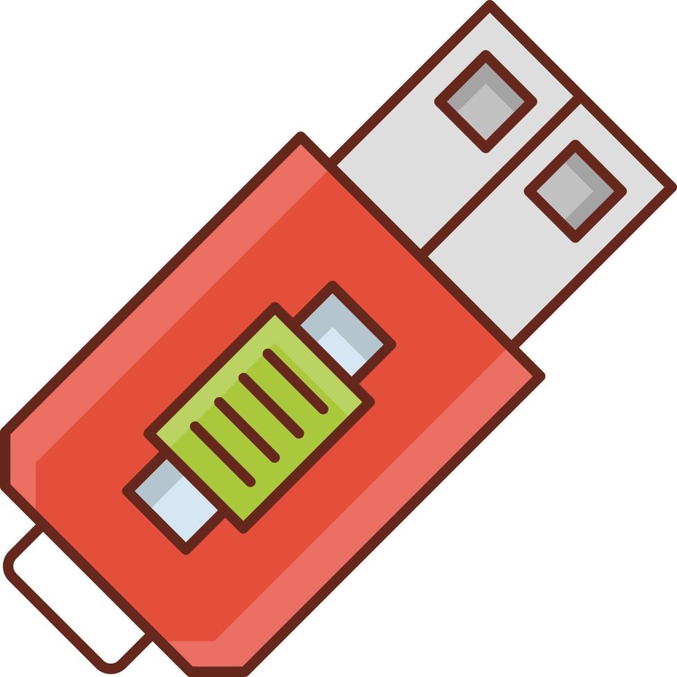 ilustración vectorial usb sobre un fondo transparente. símbolos de primera calidad. icono de color plano de línea vectorial para concepto y diseño gráfico. vector