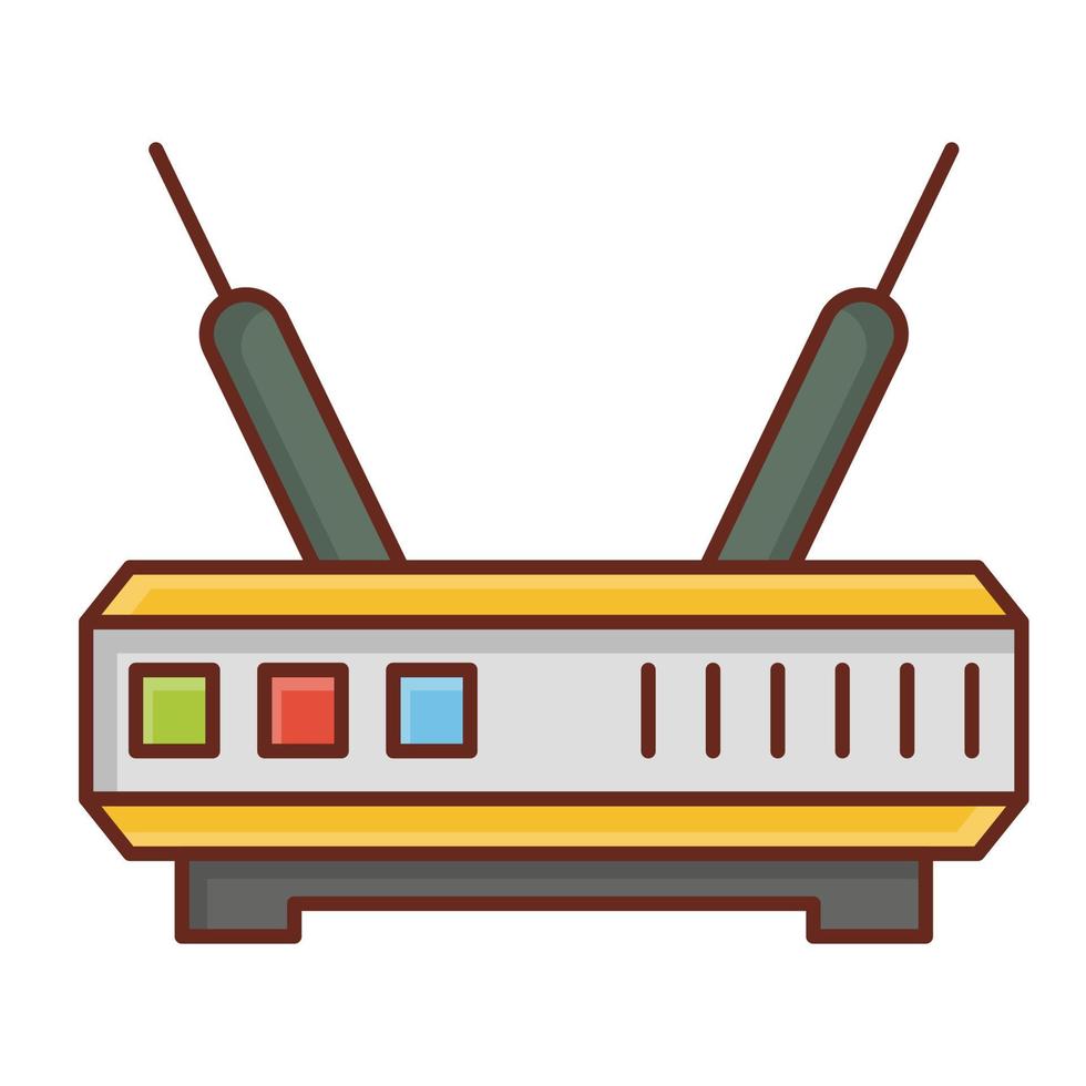 router Vector illustration on a transparent background. Premium quality symbols. Vector Line Flat color  icon for concept and graphic design.