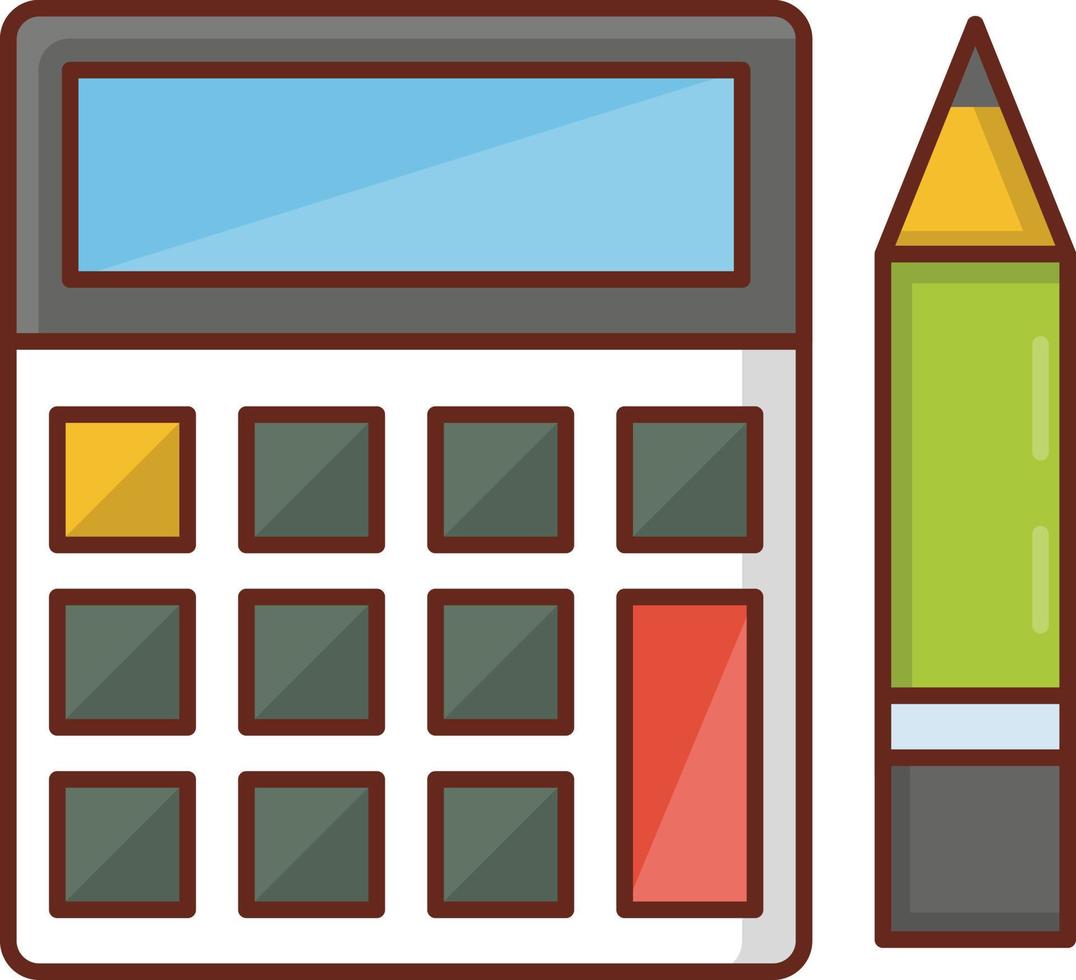 ilustración de vector de calculadora sobre un fondo transparente. símbolos de primera calidad. icono de color plano de línea vectorial para concepto y diseño gráfico.