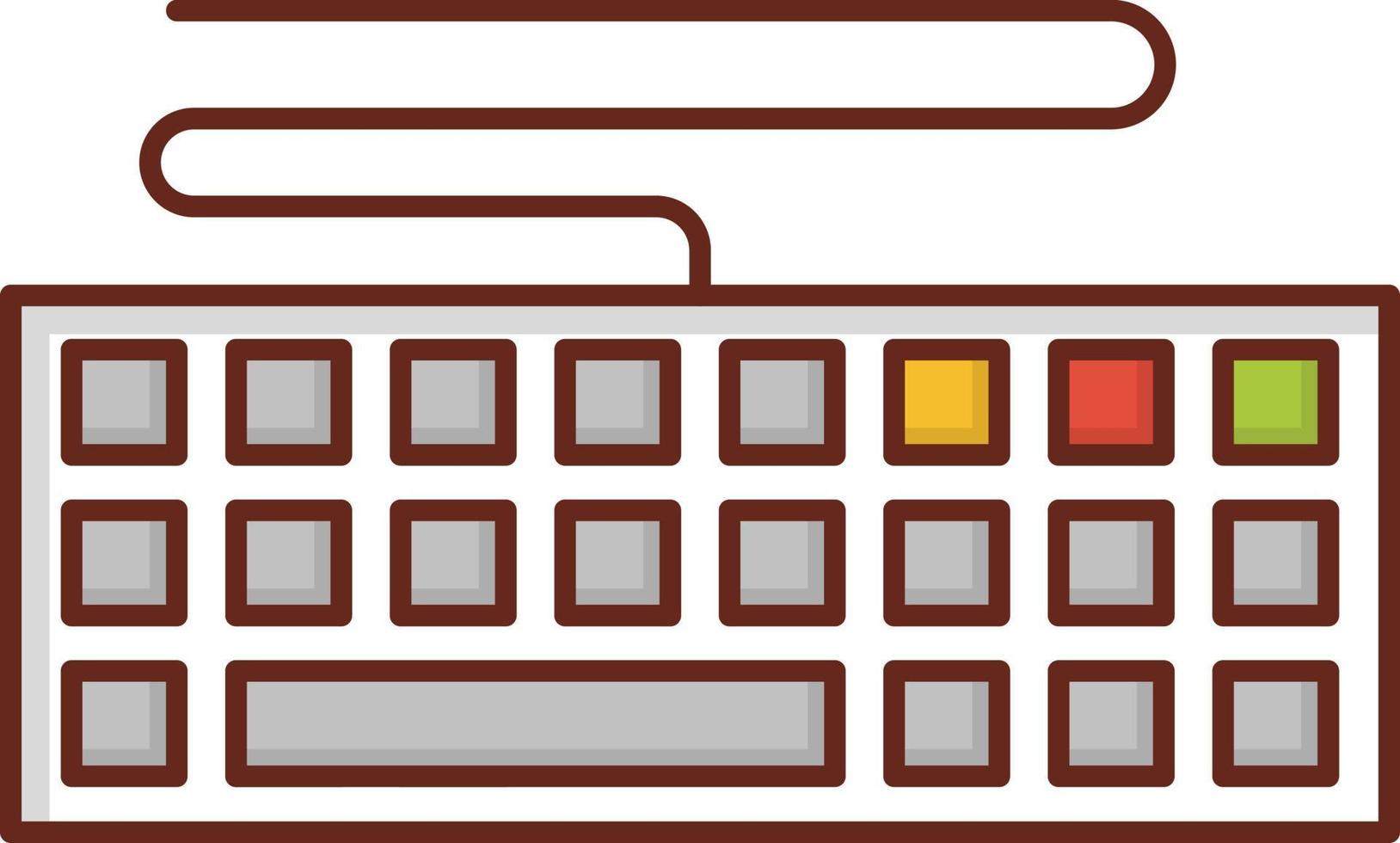 Ilustración de vector de teclado sobre un fondo transparente. símbolos de primera calidad. icono de color plano de línea vectorial para concepto y diseño gráfico.