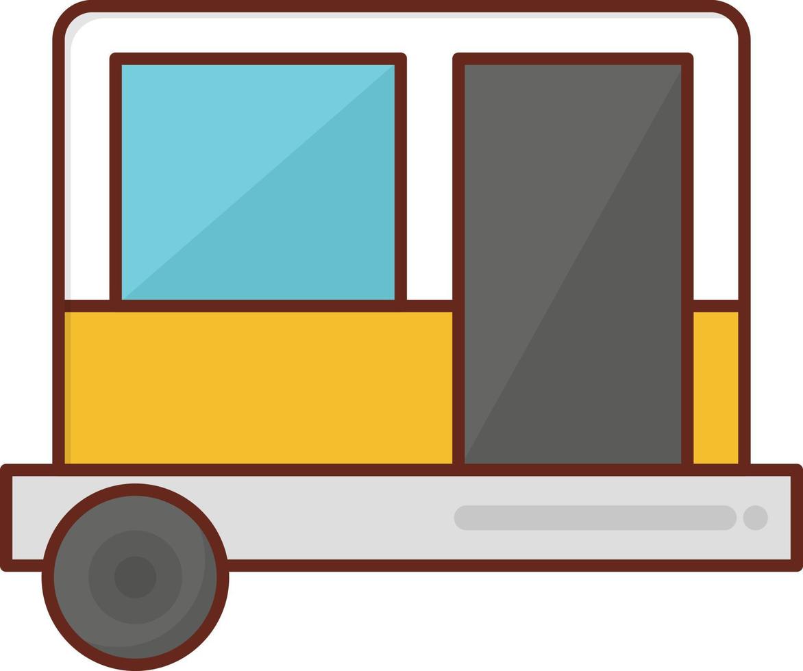 Ilustración de vector de caravana sobre un fondo transparente. símbolos de primera calidad. icono de color plano de línea vectorial para concepto y diseño gráfico.