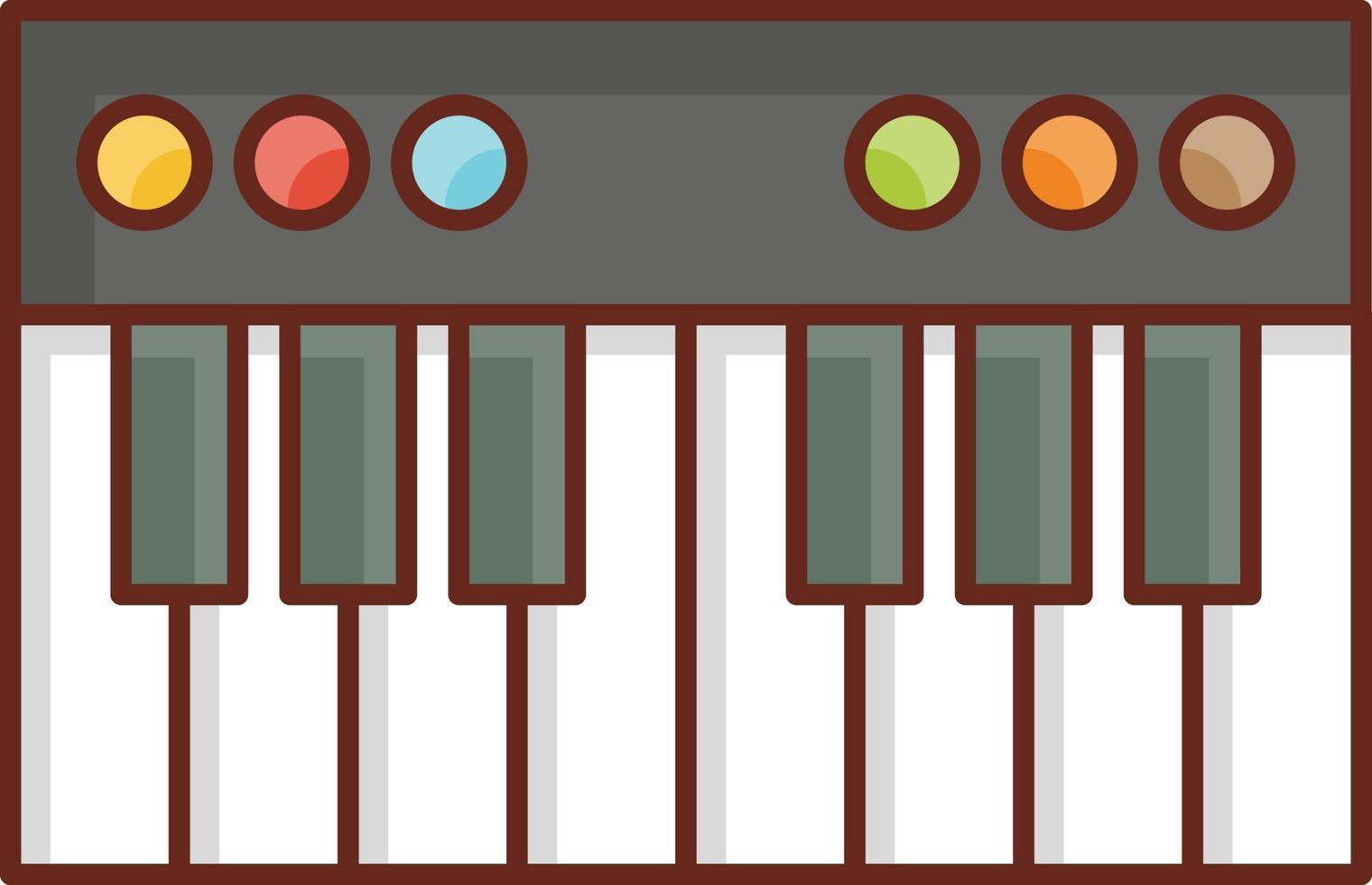 Ilustración de vector de piano sobre un fondo transparente. símbolos de primera calidad. icono de color plano de línea vectorial para concepto y diseño gráfico.