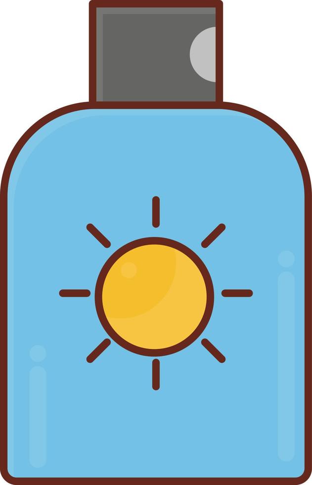 ilustración de vector de bloqueador solar sobre un fondo transparente. símbolos de primera calidad. icono de color plano de línea vectorial para concepto y diseño gráfico.