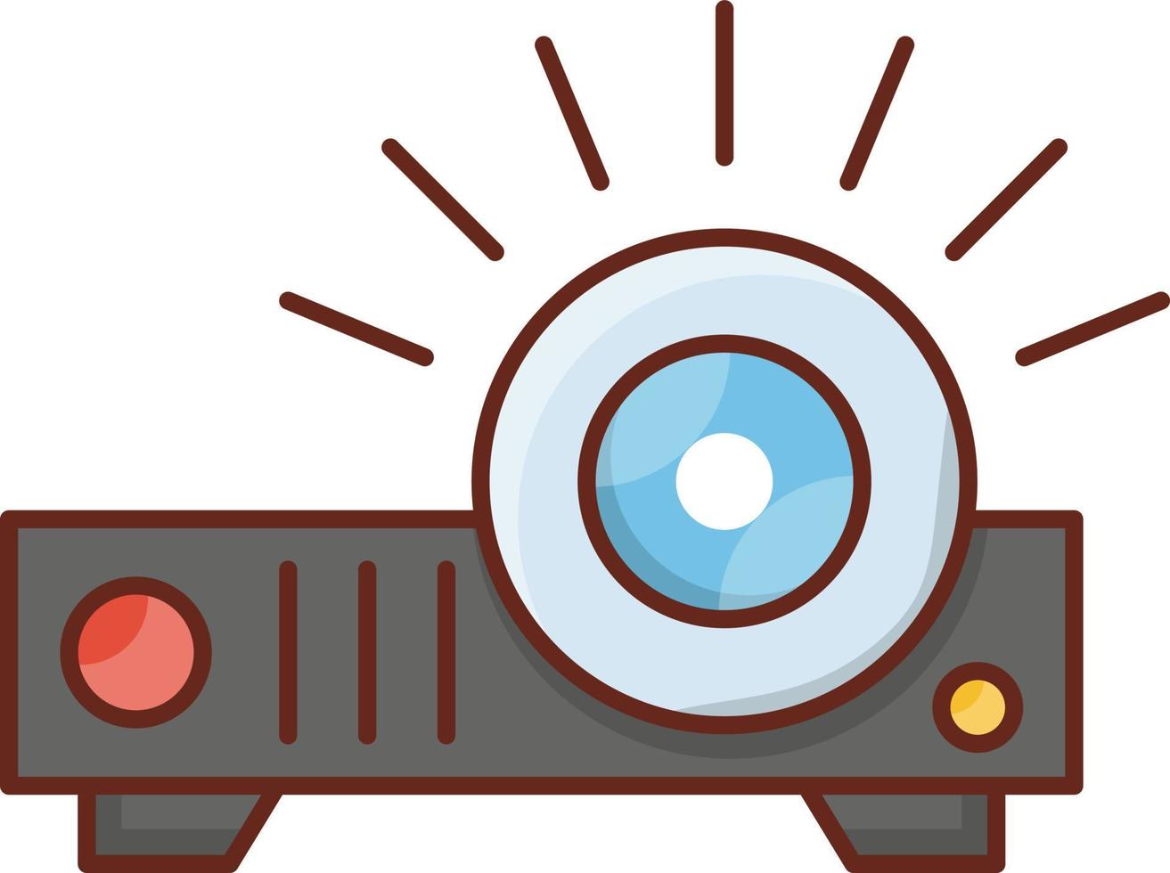 projector Vector illustration on a transparent background. Premium quality symbols. Vector Line Flat color  icon for concept and graphic design.
