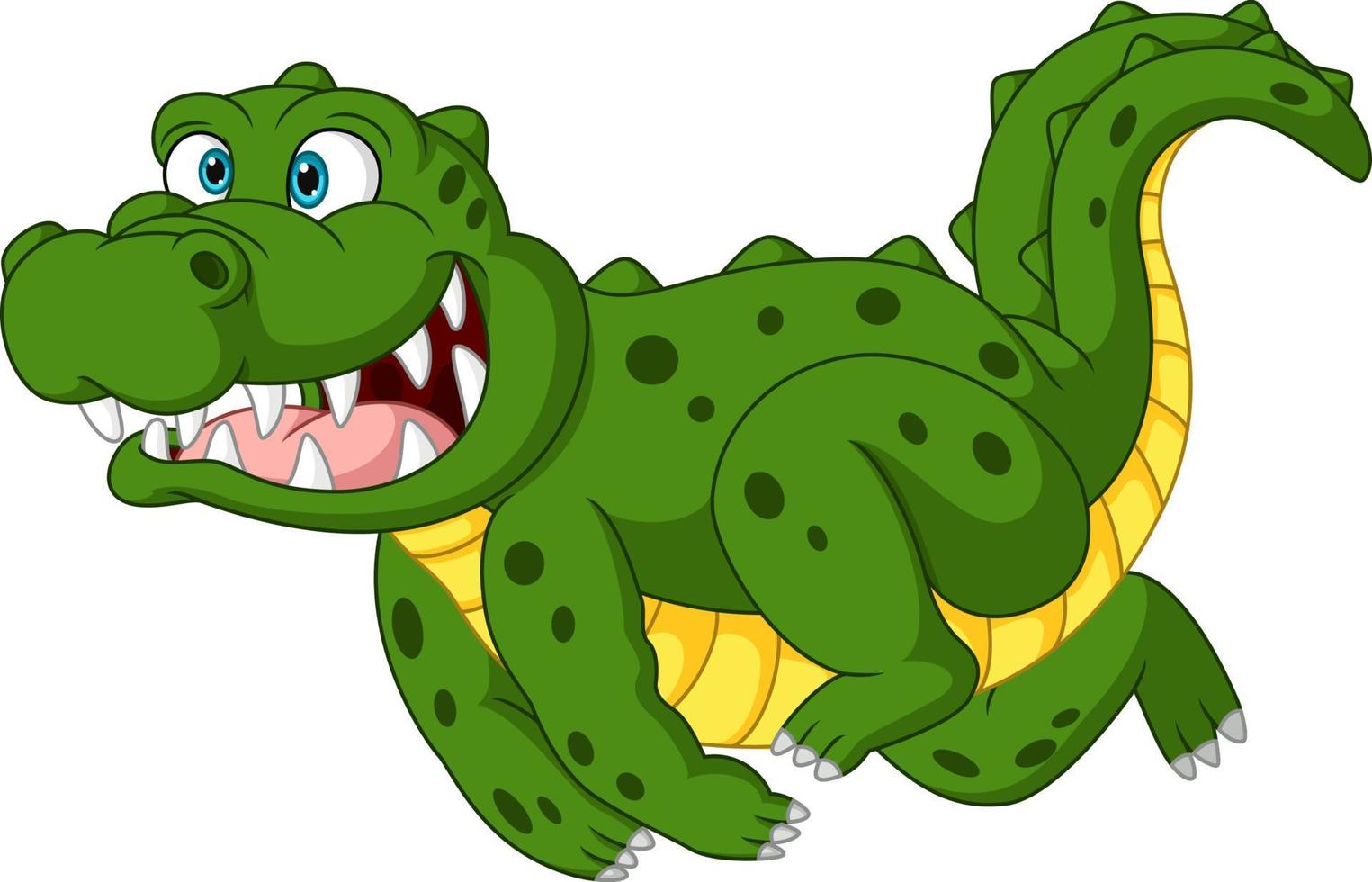 Cute crocodile cartoon on white background vector