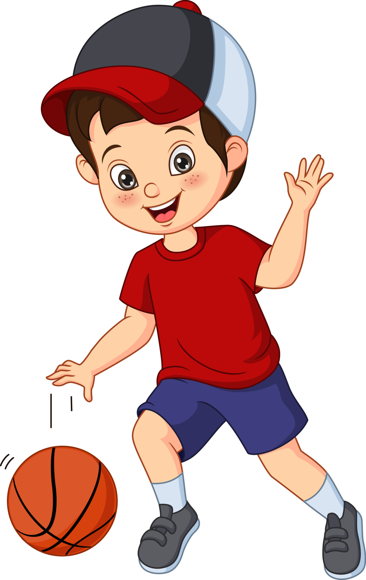 Niño Lindo Feliz Jugando Al Baloncesto Ilustración del Vector - Ilustración  de aislado, baloncesto: 160913783