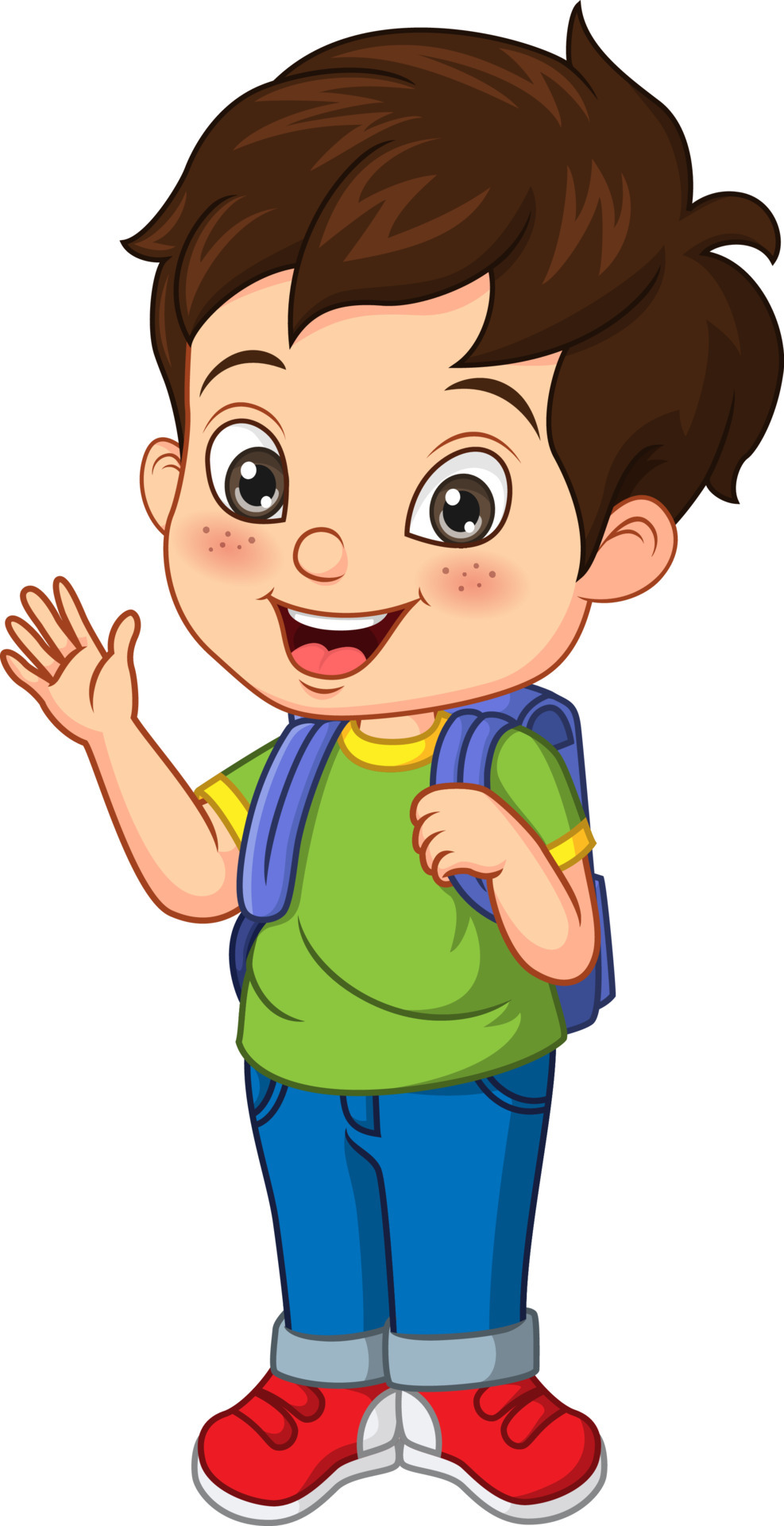 Cartoon happy school boy waving hand 5112450 Vector Art at Vecteezy Cartoon happy school boy waving hand 5112450 Vector Art at Vecteezy
