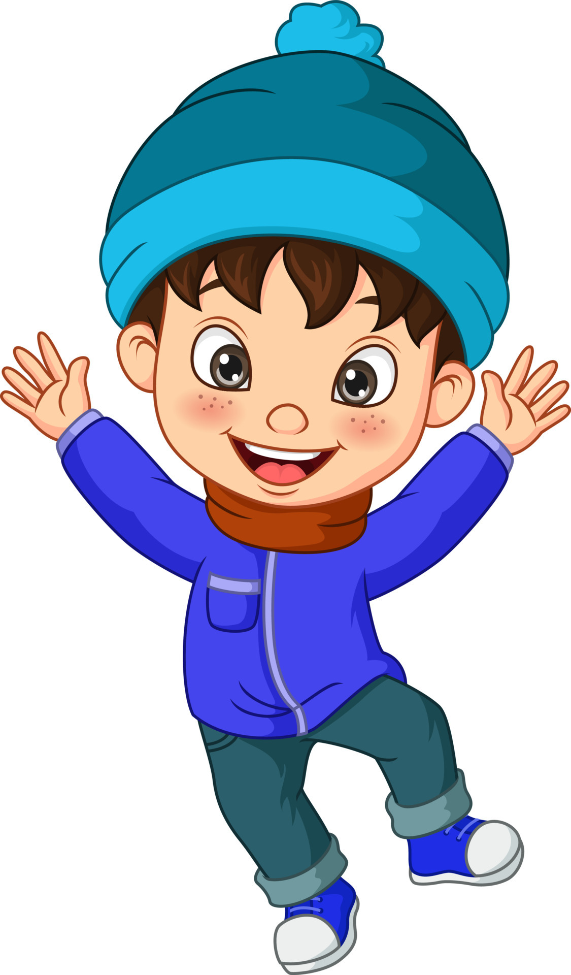 Cartoon little boy wearing winter clothes 5112512 Vector Art at Vecteezy
