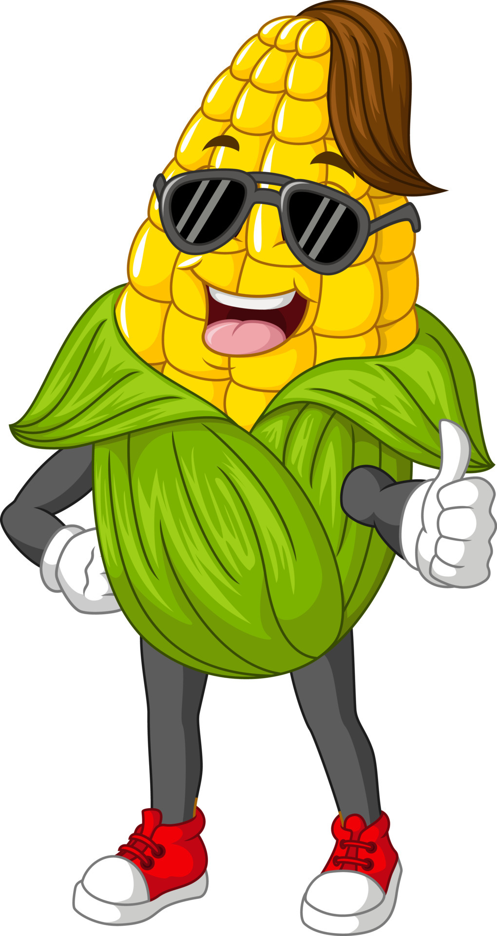Cartoon funny corn character giving thumb up 5112574 Vector Art at Vecteezy