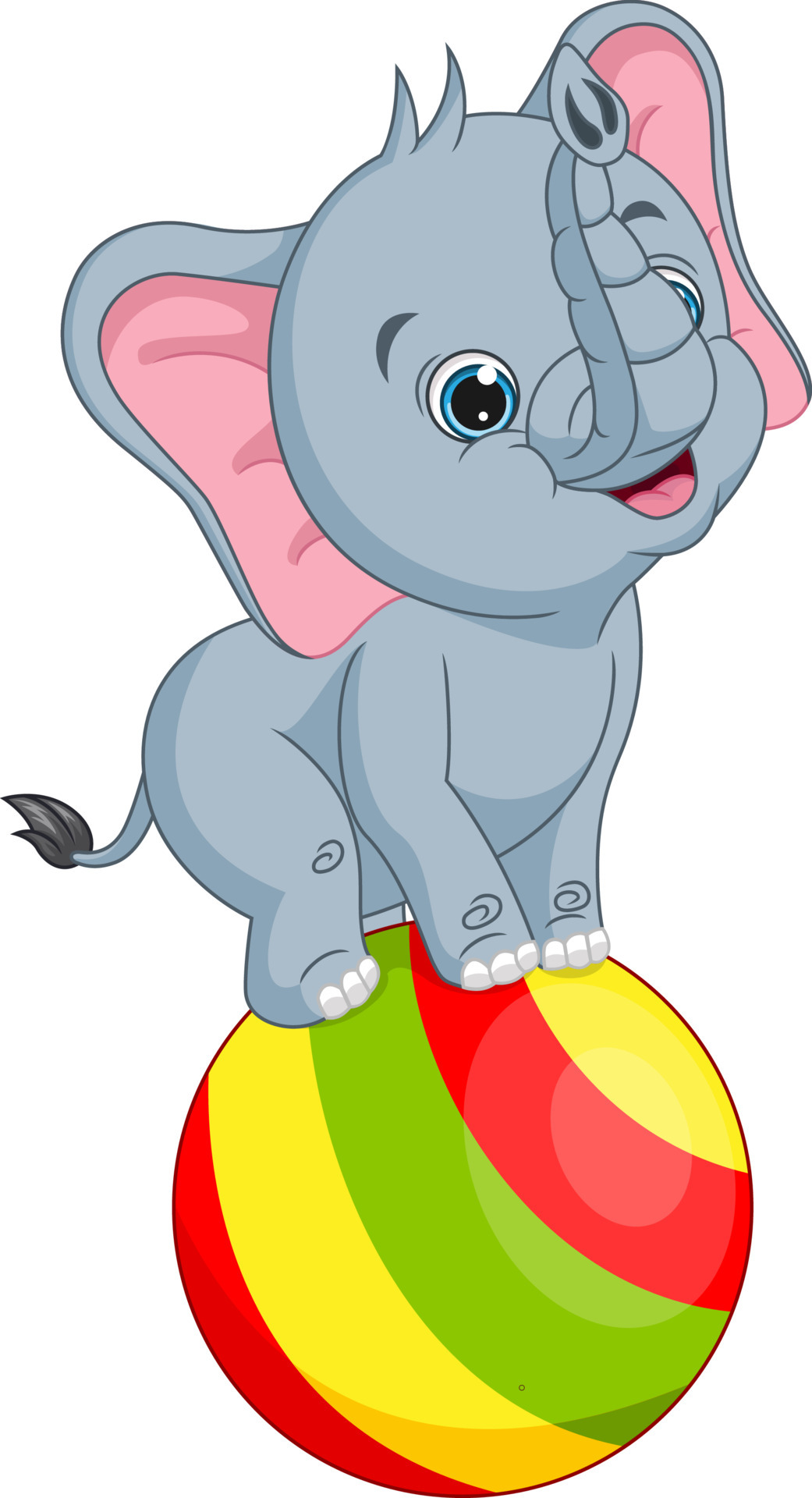 Cartoon baby elephant standing on ball 5112584 Vector Art at Vecteezy