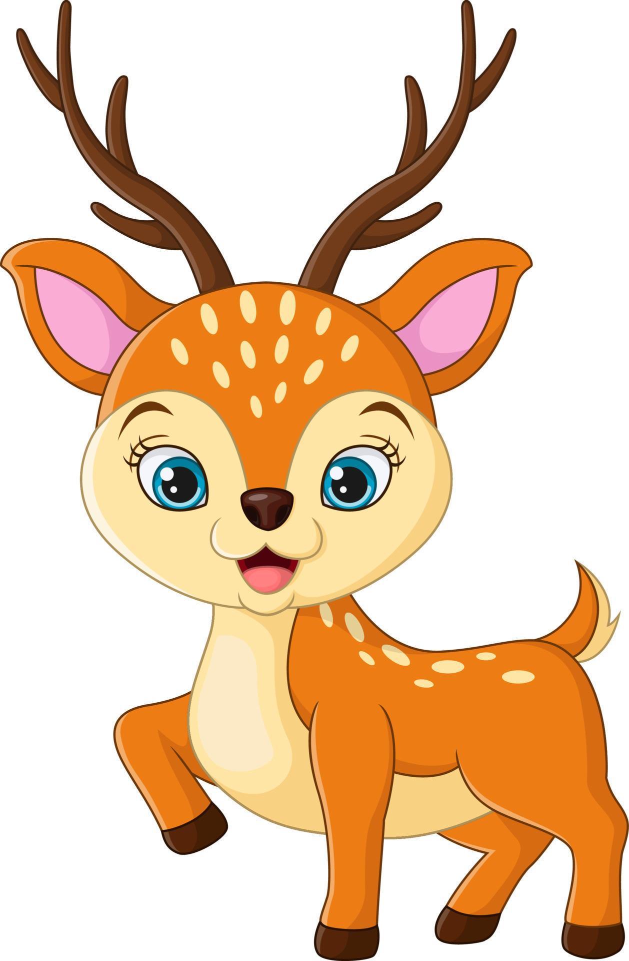 Cute little deer cartoon on white background 5112659 Vector Art at Vecteezy