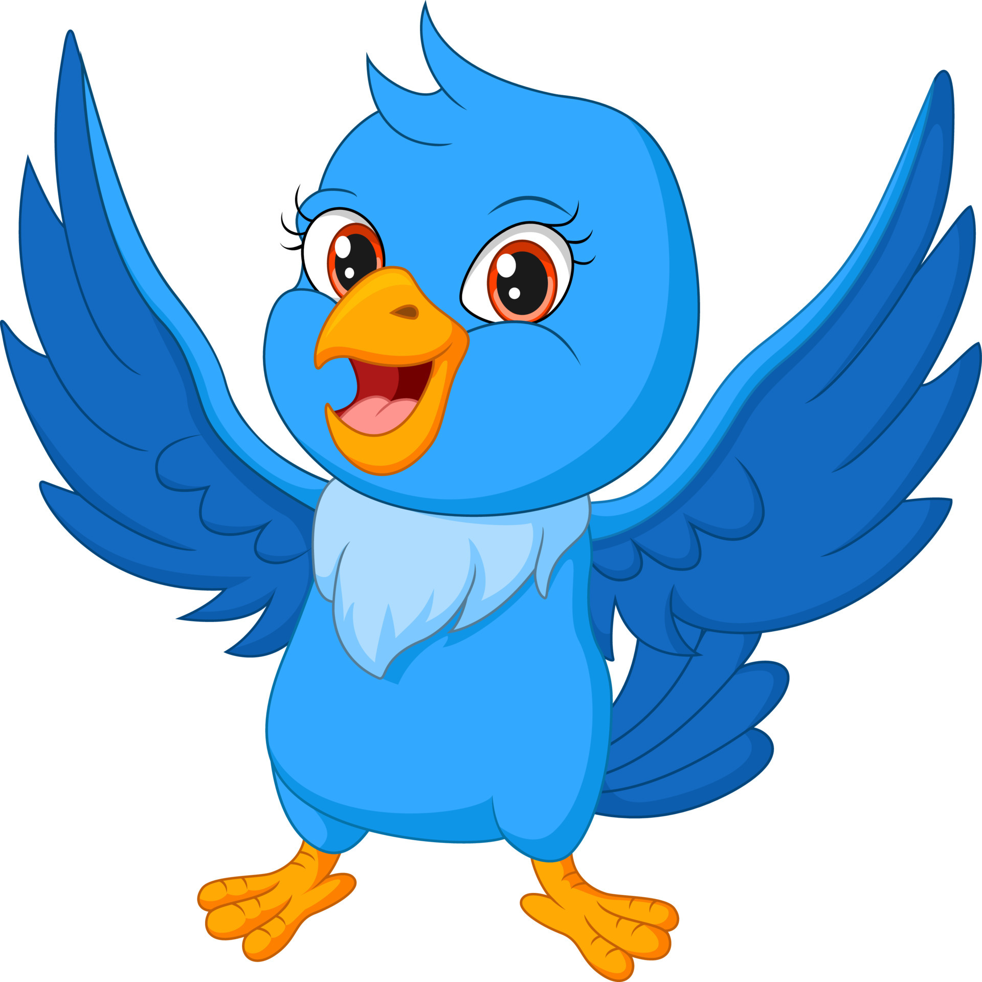Cute blue bird cartoon on white background 5112764 Vector Art at Vecteezy