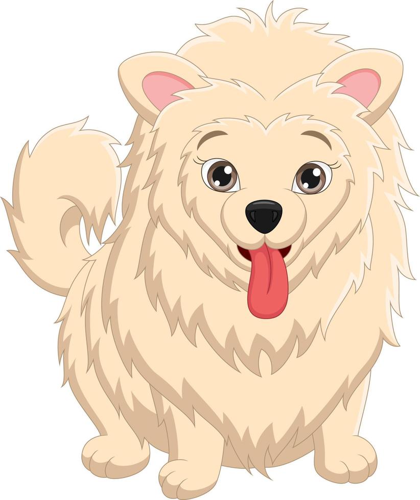 Cute puppy cartoon on white background vector