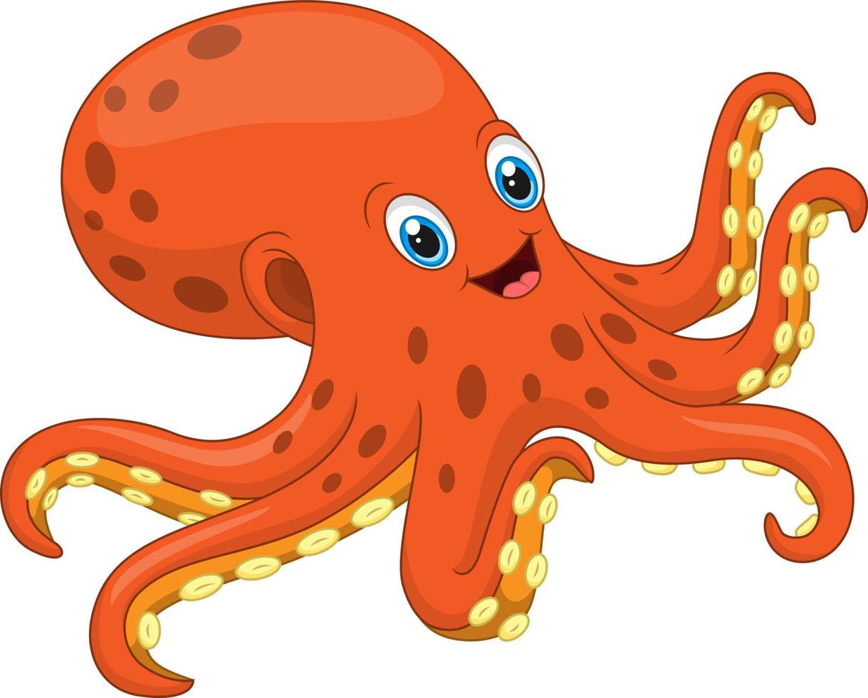 Cartoon octopus on white background vector