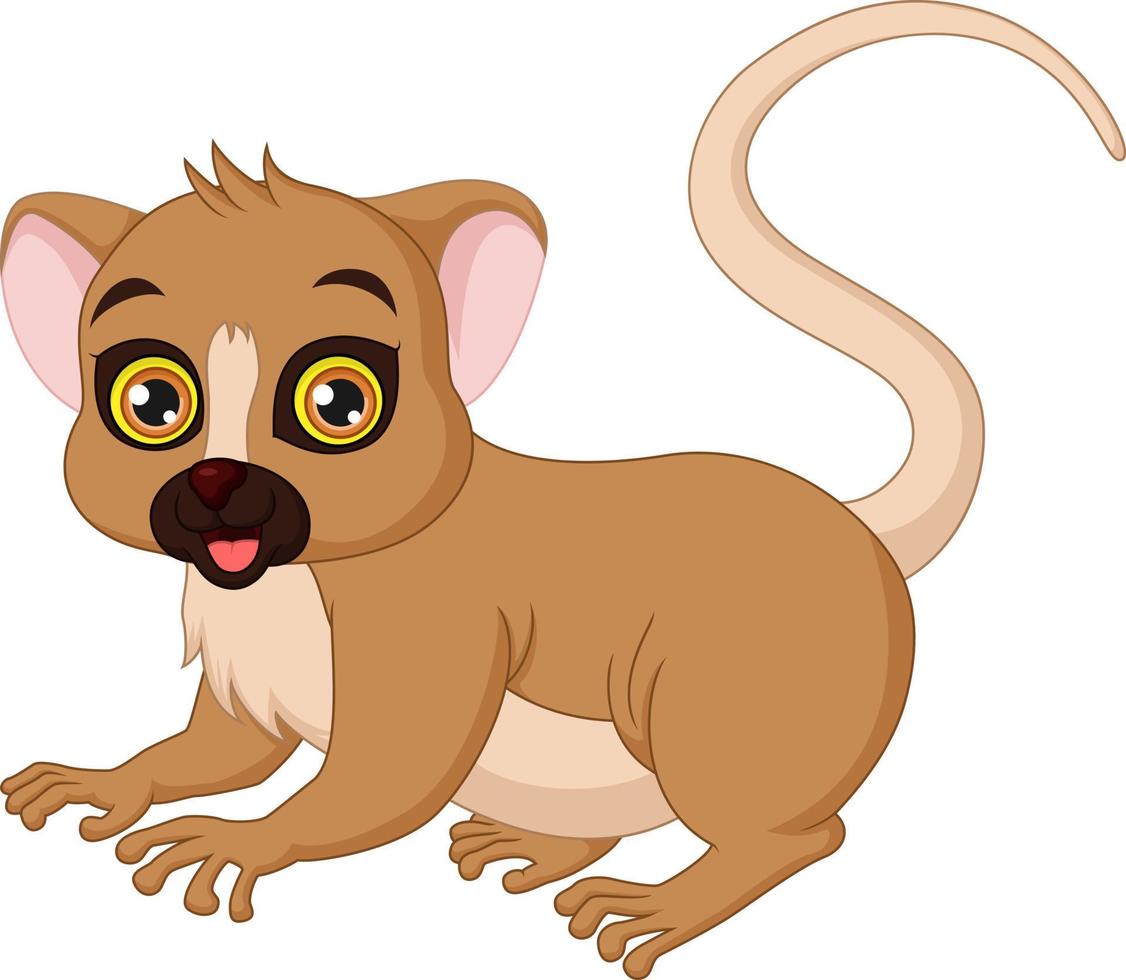 Cartoon mouse lemur on white background vector