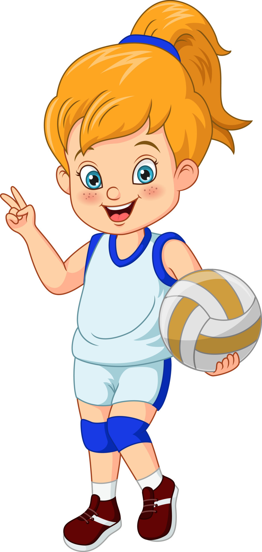 Cartoon cute girl volleyball player 5112869 Vector Art at Vecteezy