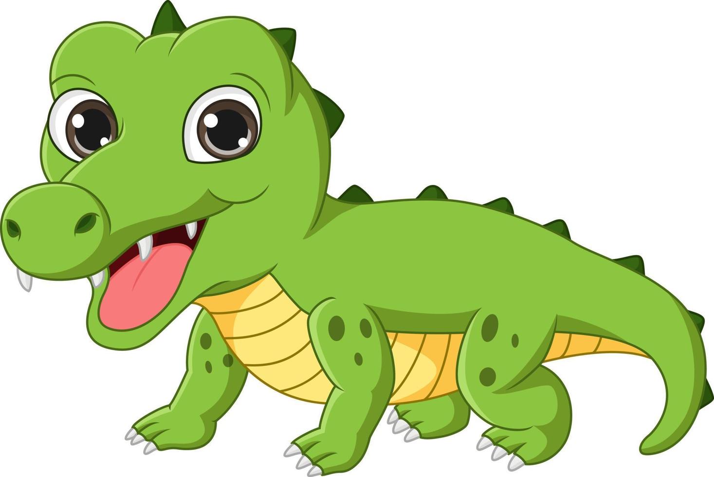 Cute little crocodile cartoon on white background vector