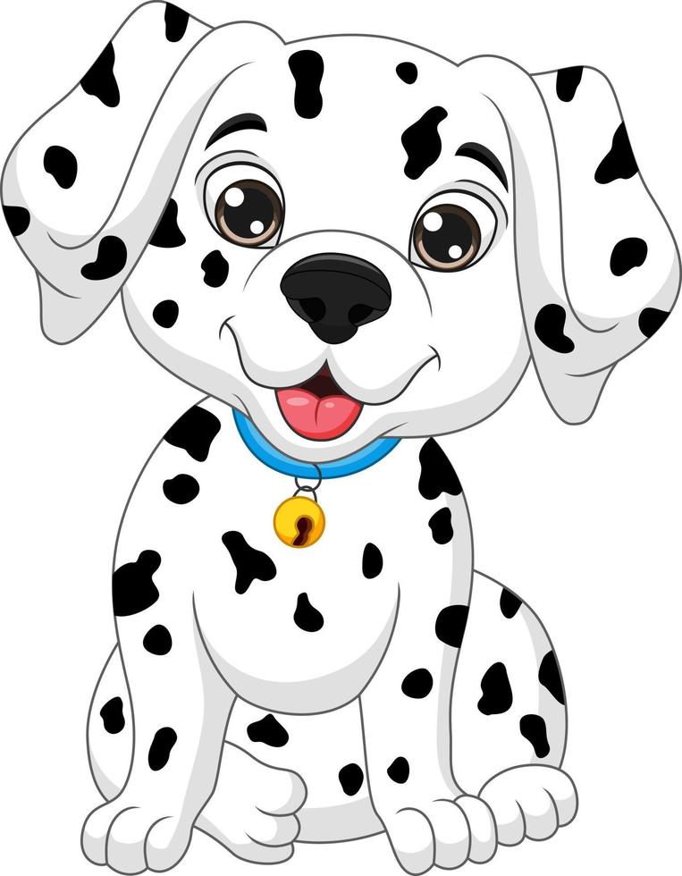 Cute baby Dalmatian cartoon on site bacground vector