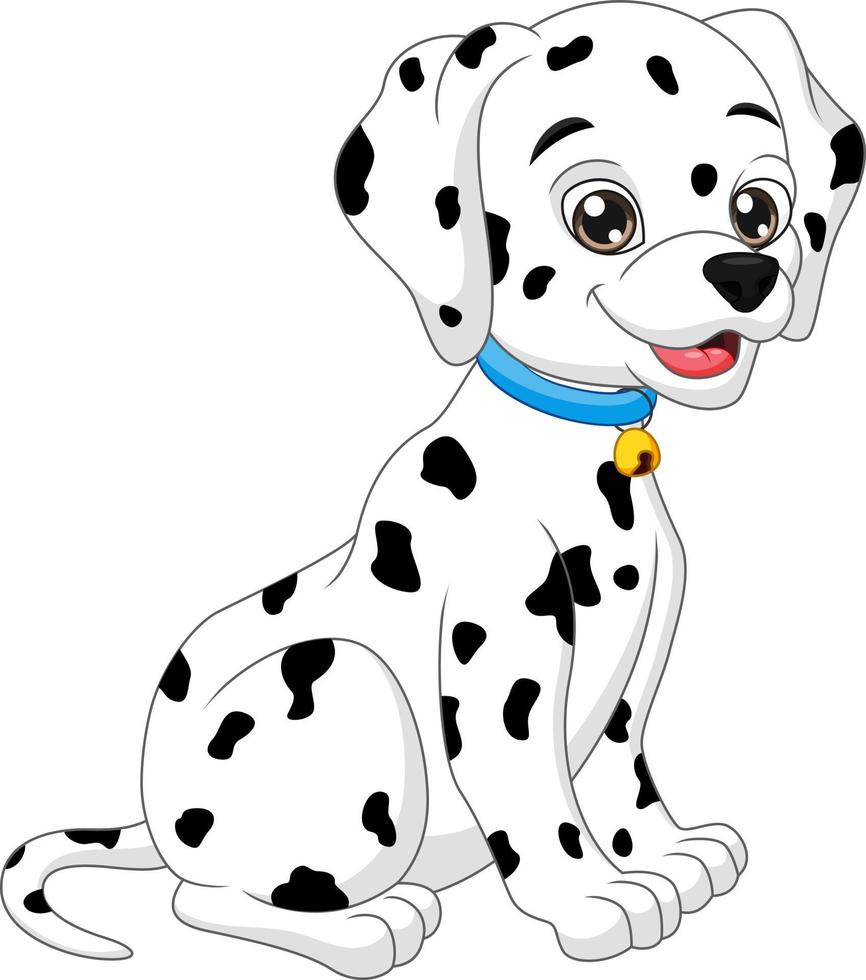 Cute baby dalmatian cartoon on white background vector