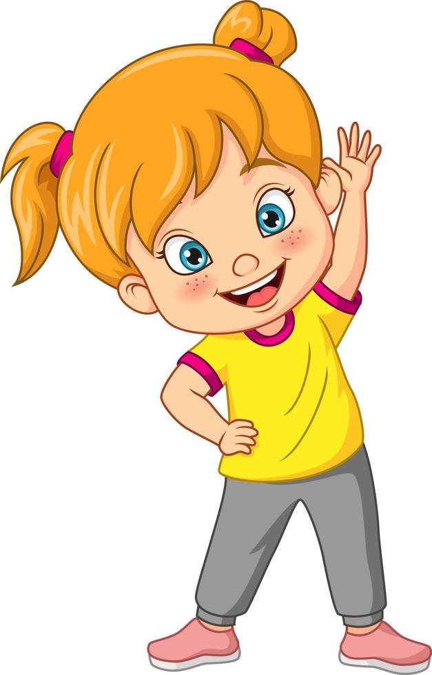 niña linda de dibujos animados haciendo ejercicio 5112973 Vector en Vecteezy