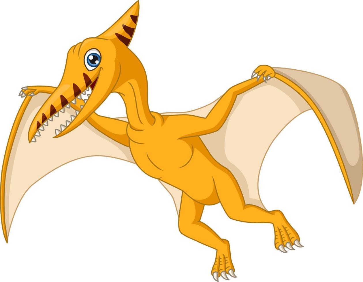 Cartoon funny pterodactyl dinosaur flying vector