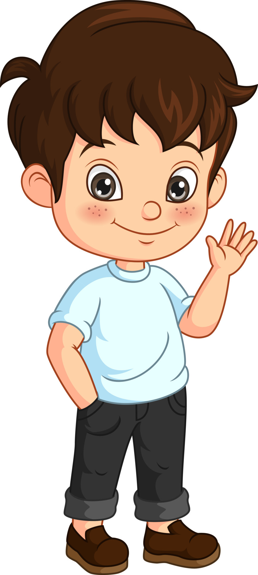 Cartoon happy little boy waving hand 5113046 Vector Art at Vecteezy Cartoon happy little boy waving hand 5113046 Vector Art at Vecteezy