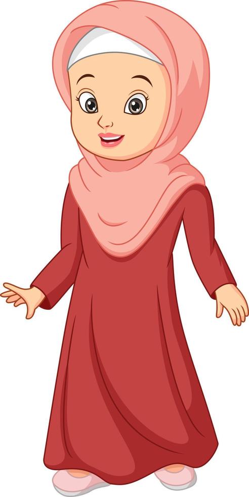 hermosa mujer musulmana en hiyab vector