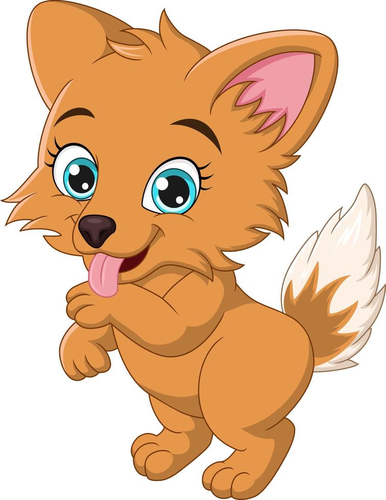 Cute corgi dog cartoon on white background vector