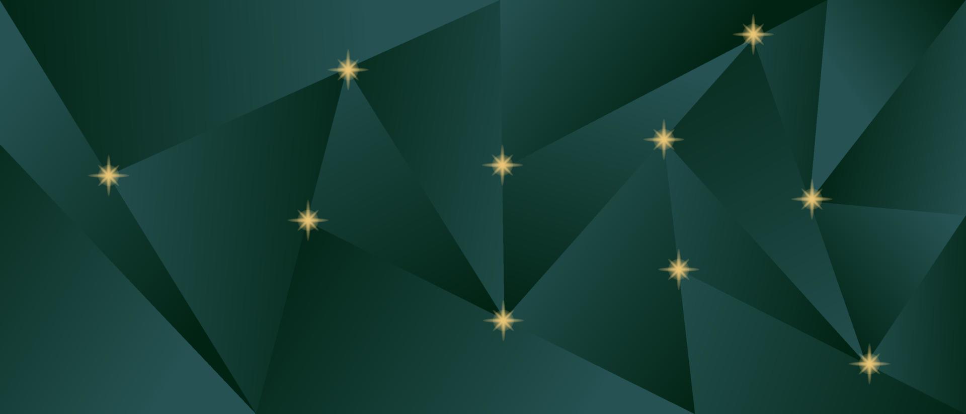 fondo 3d abstracto con patrón poligonal, pequeñas estrellas doradas. tarjeta de invitación geométrica moderna. vector