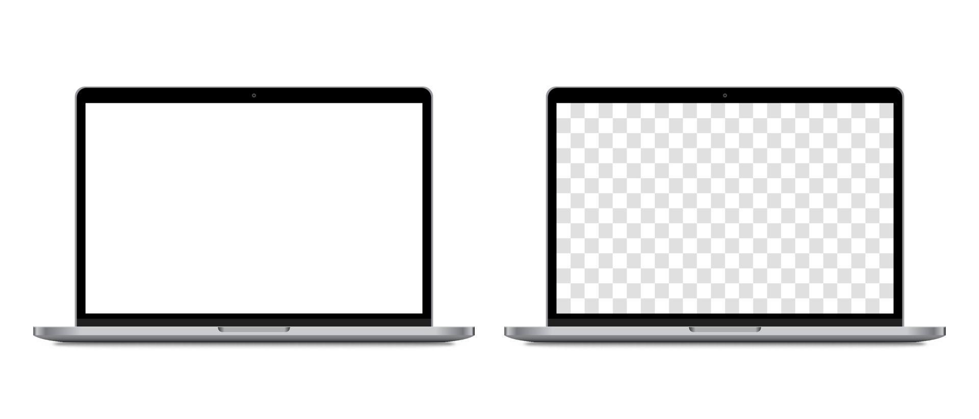 Device screen mockup. Realistic Open Laptop in Blank Screen for you design. Vector EPS10