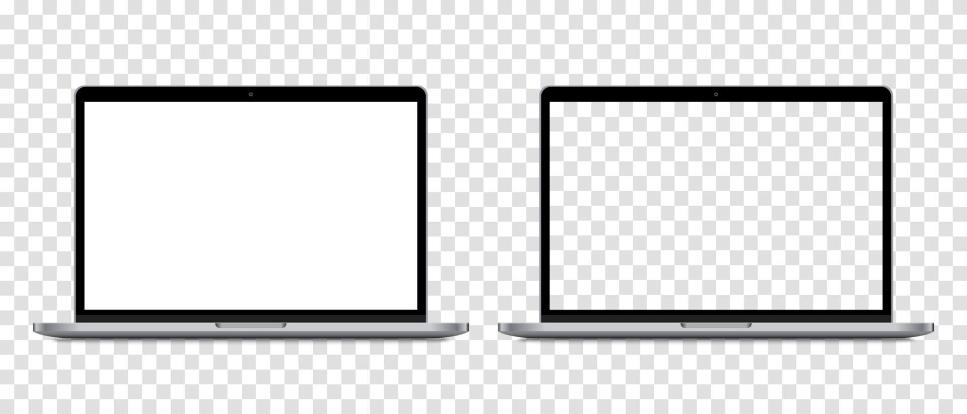 Device screen mockup. Realistic Open Laptop in Blank Screen for you design. Vector EPS10