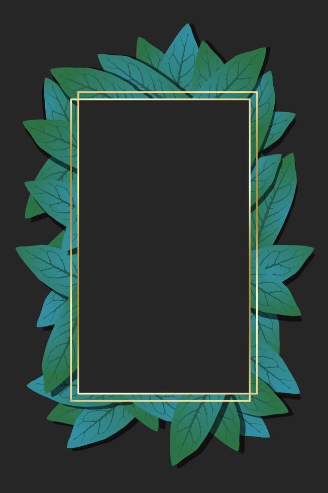 Geometric nature frame with leaves. Vector illustration for nature related