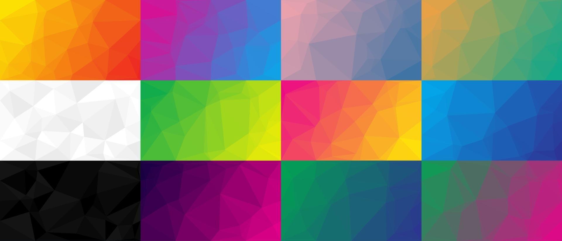 Set background design Geometric background in Origami style and abstract mosaic with gradient fill Color vector