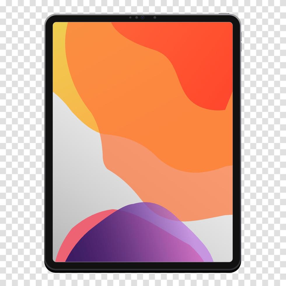 ipad pro nuevo. tableta pc, dispositivo móvil. dispositivo multitáctil. plantilla para diseño y presentación. ipad de pantalla. ilustración vectorial vector