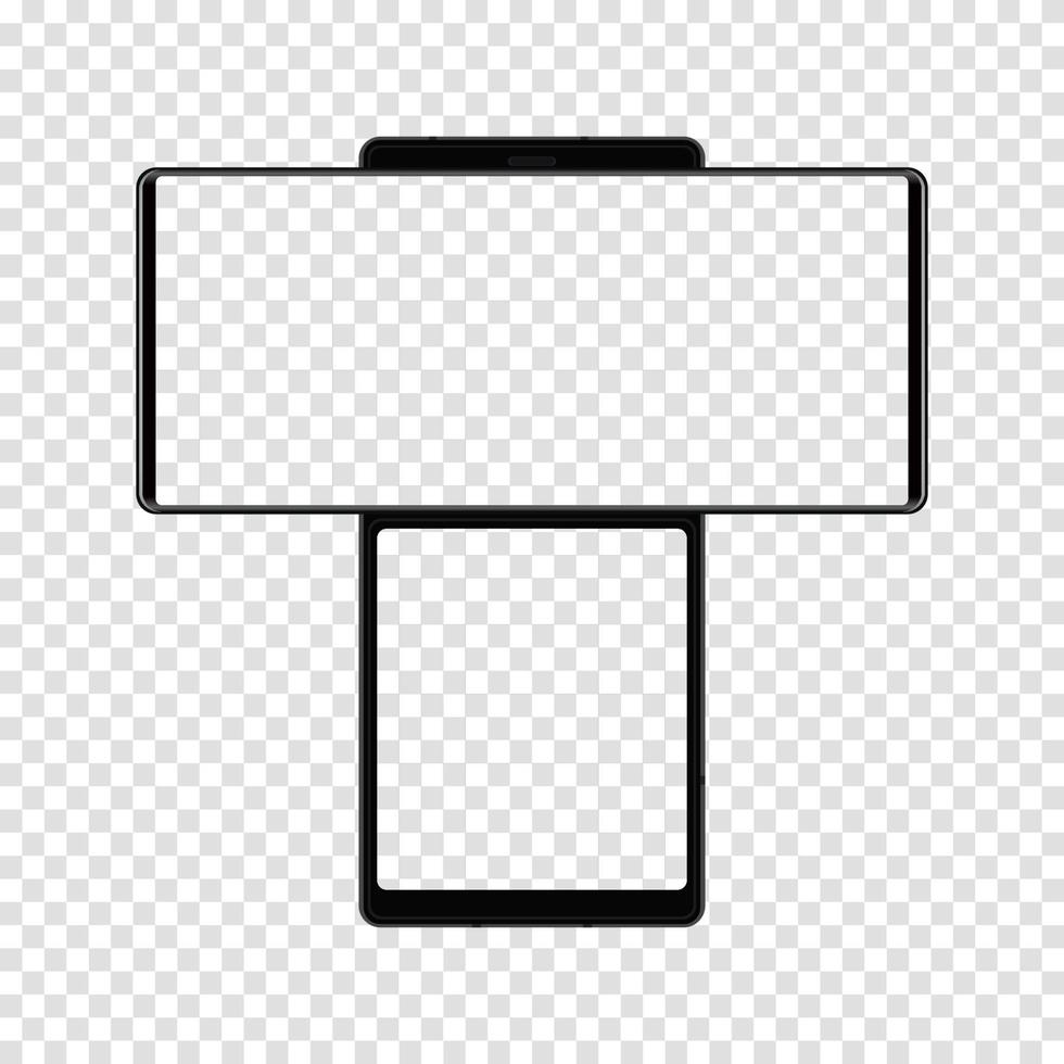 Realistic model smartphone. Smartphone mockup. Device front view vector