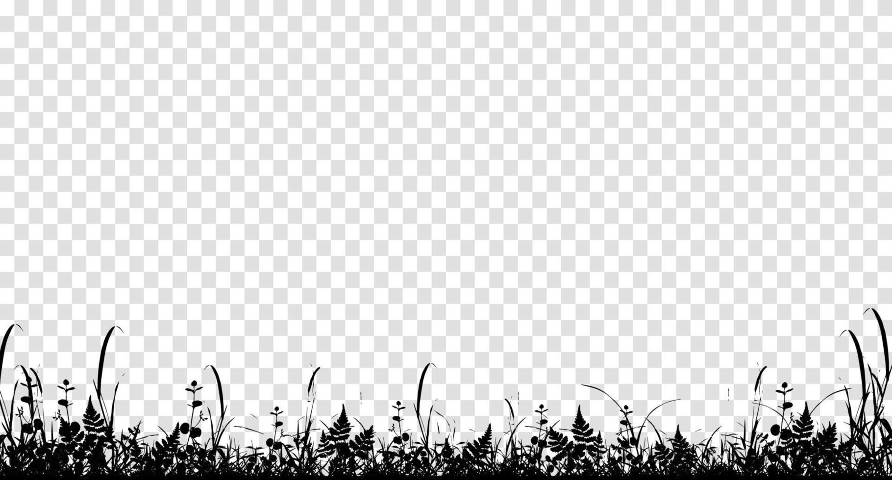 silueta de hierba natural como fondo vector