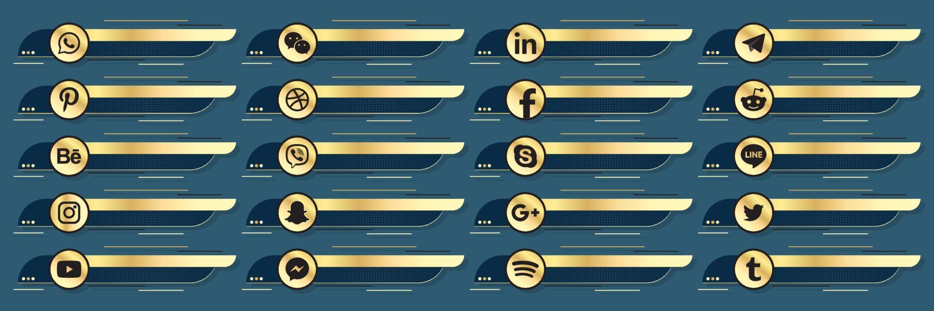 Social media lower third banners template design. Design elements for digital business and networking. Vector illustration