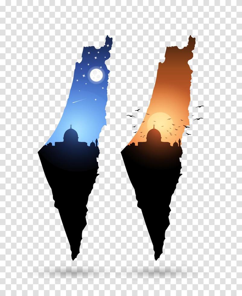 Vector map of palestine. Vector illustration