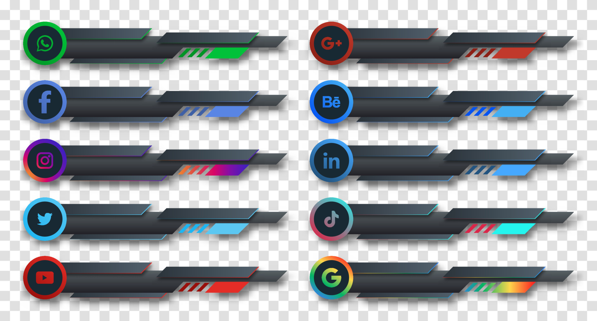 Social media lower third banners template design. Design elements for ...