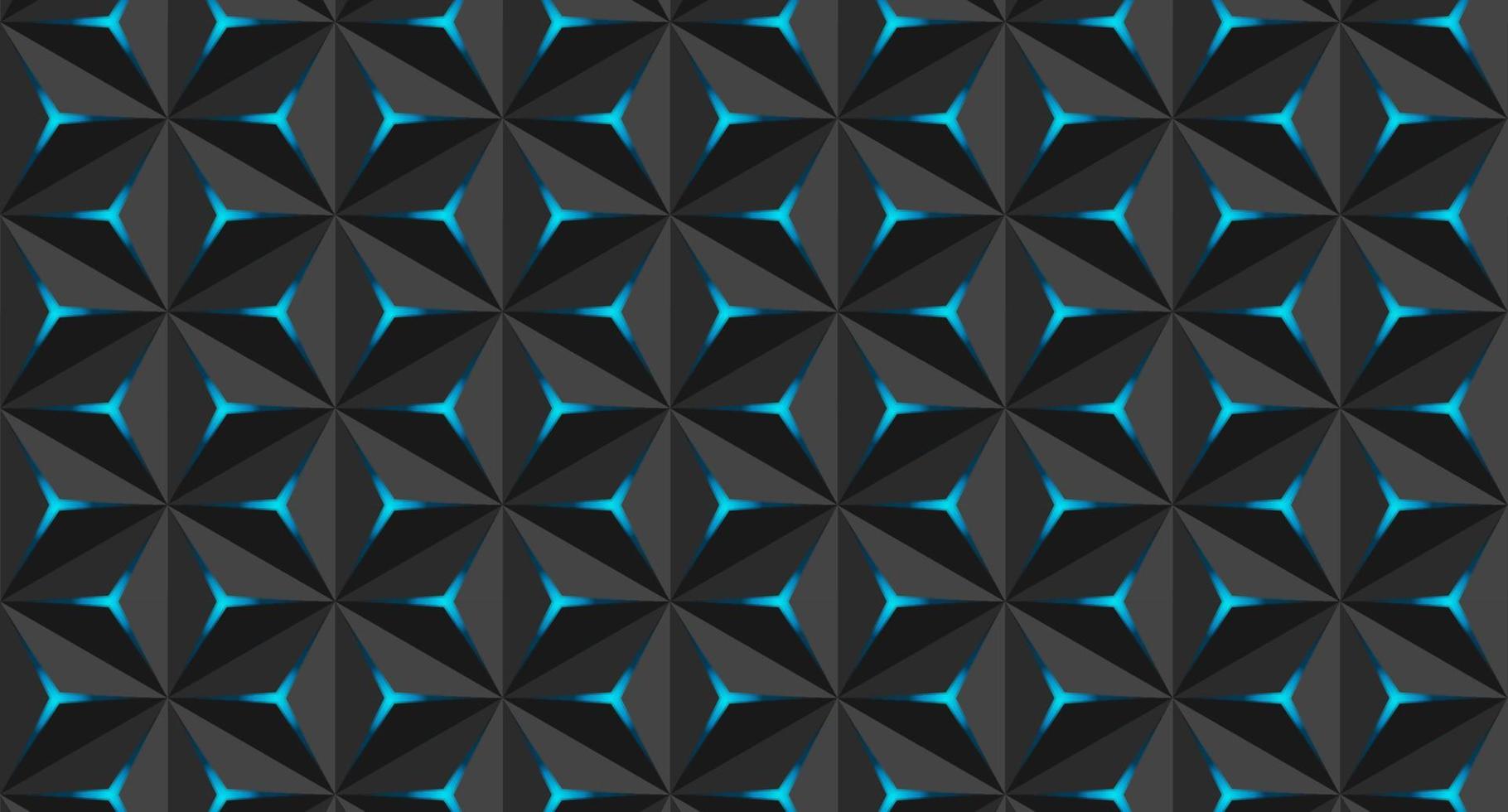 Volumetric polygonal black pattern. Vector luxury abstract black background. Repeating geometric.