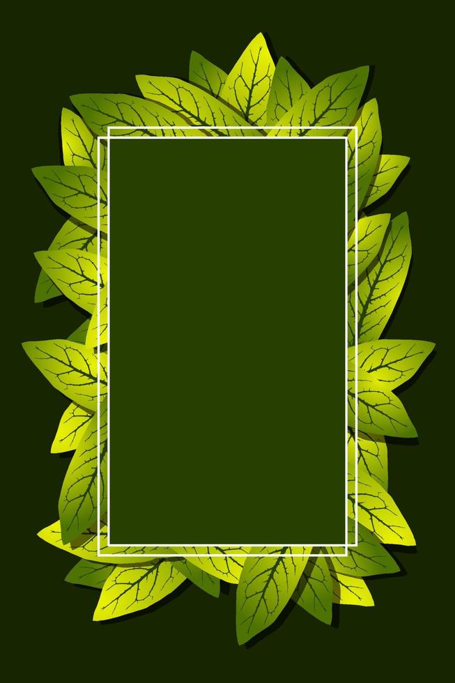 Geometric nature frame with leaves. Vector illustration for nature related