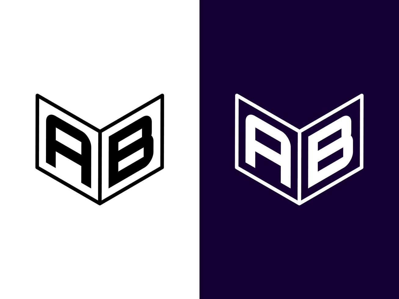 letra inicial ab minimalista moderno diseño de logotipo 3d vector