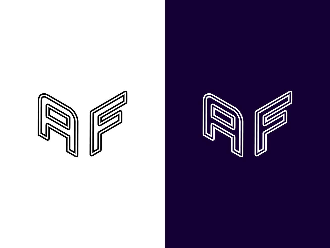 Initial letter AF minimalist modern 3D logo design vector