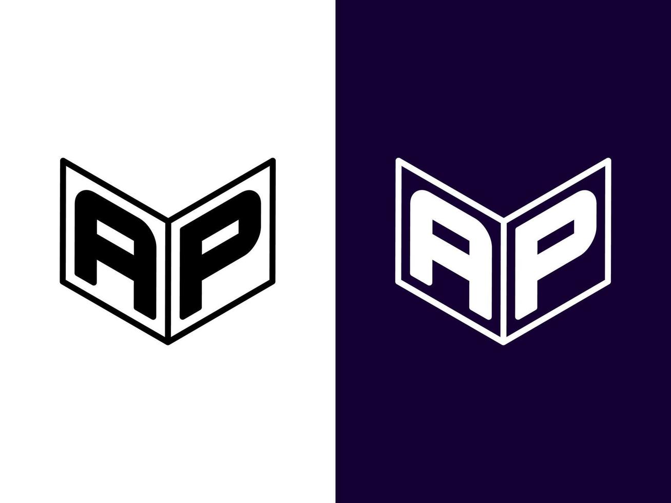 Initial letter AP minimalist and modern 3D logo design vector