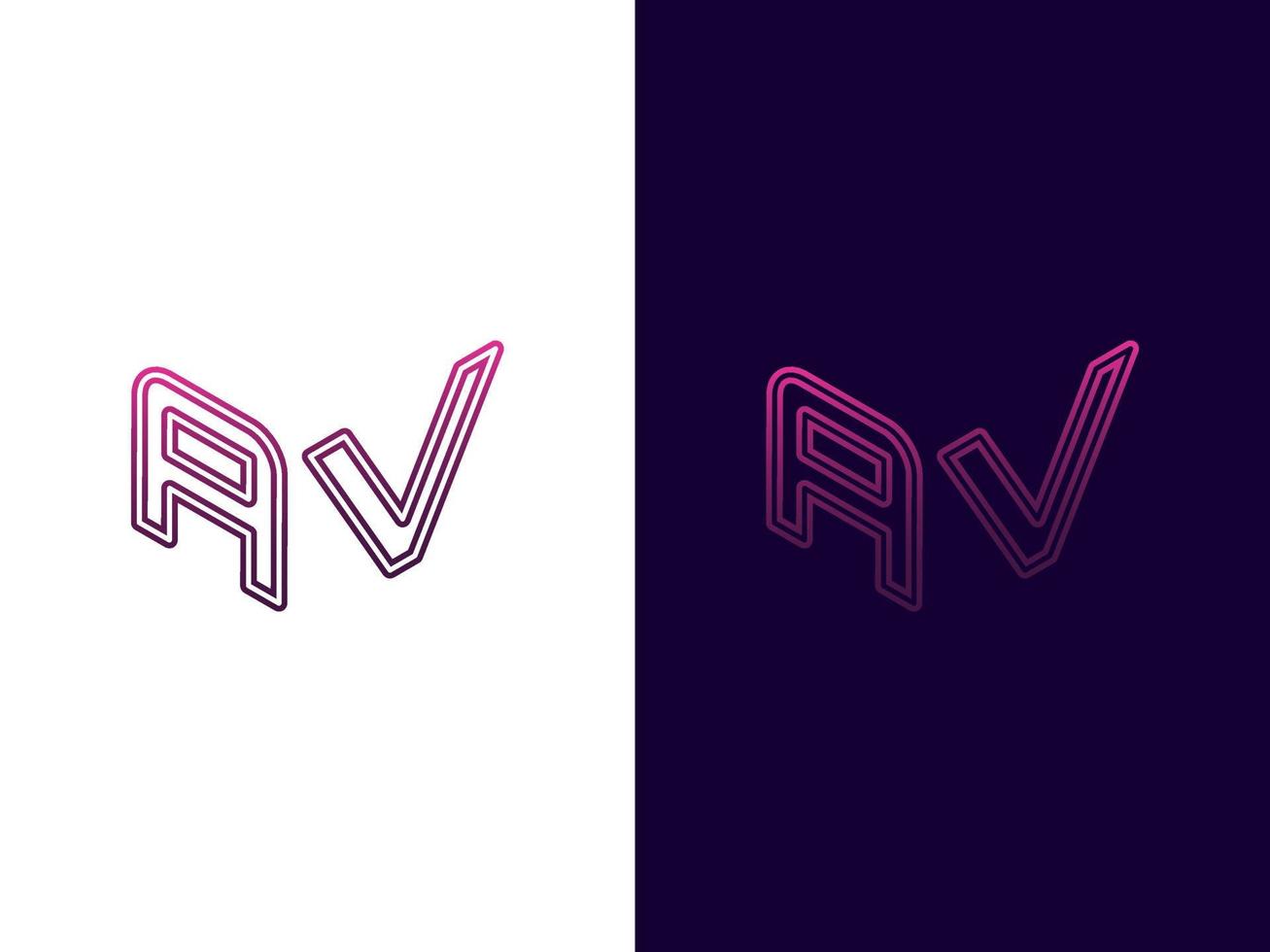 Initial letter AV minimalist and modern 3D logo design vector