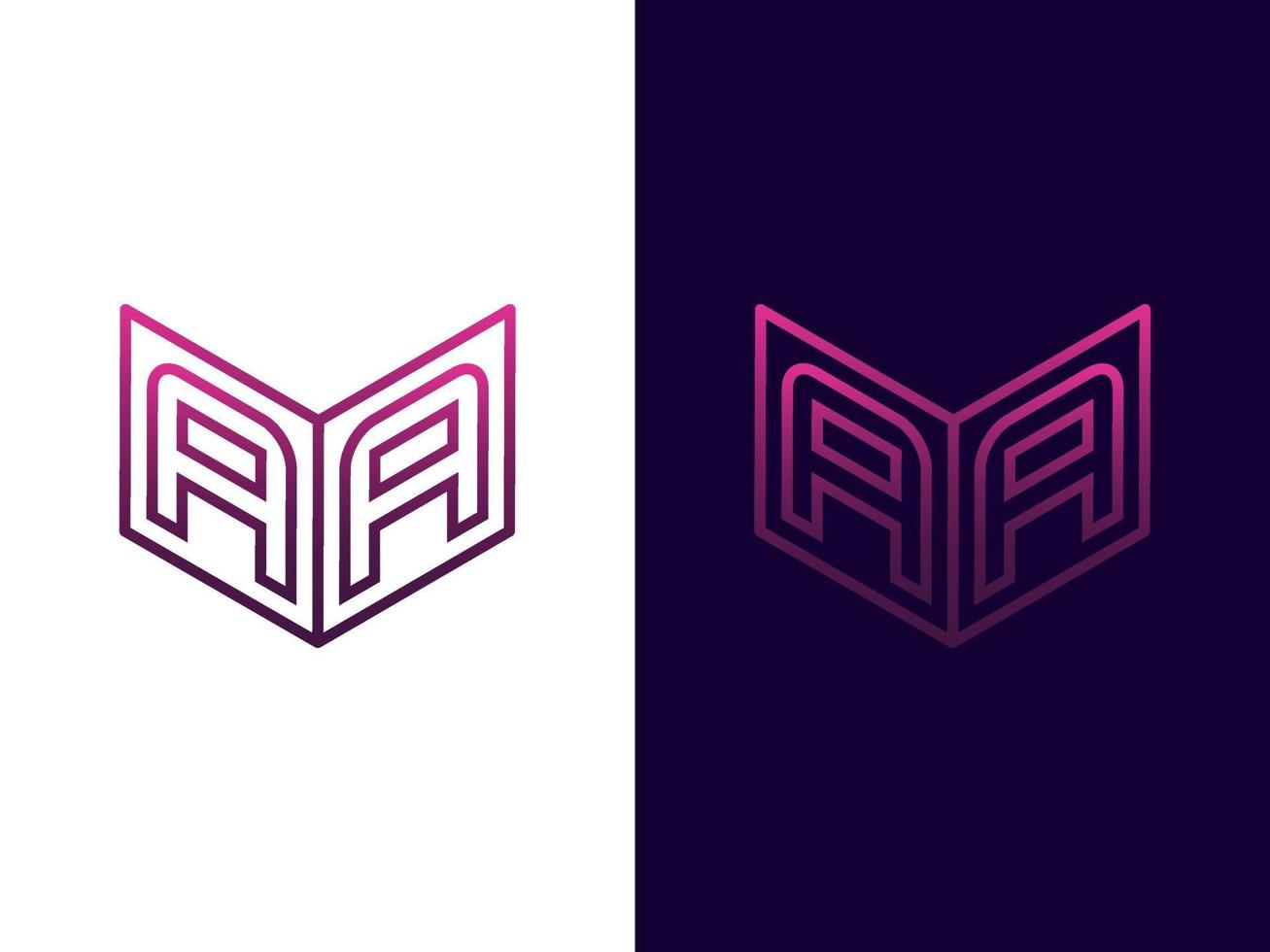 Initial letter AA minimalist modern 3D logo design vector